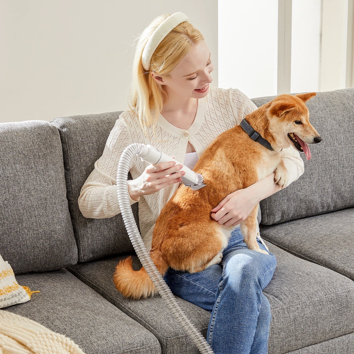 Pet Grooming Vacuum Kit With Cordless Low Noise Clippers
