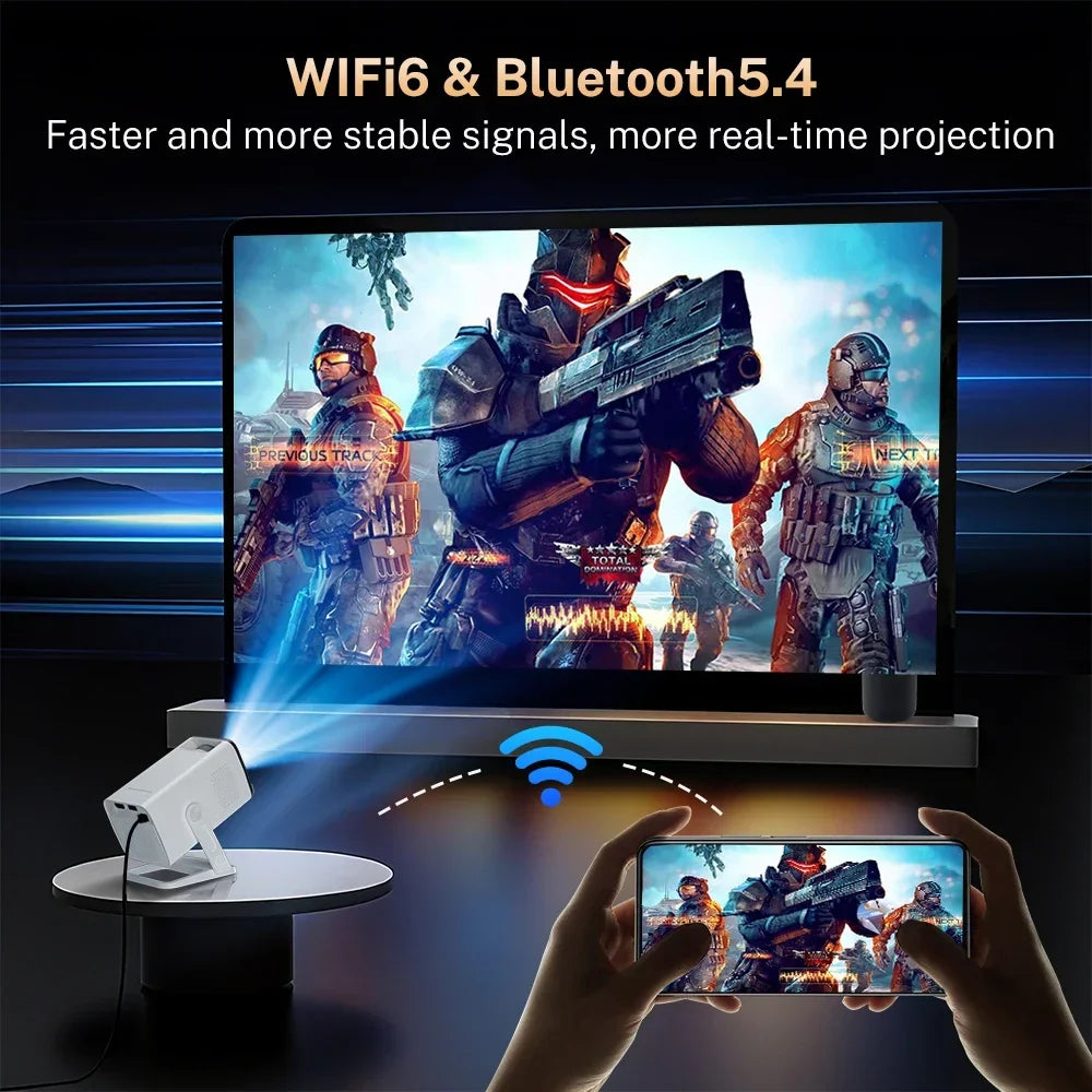 LynCast Mini Projector 4K WiFi 6 Bluetooth Android TV