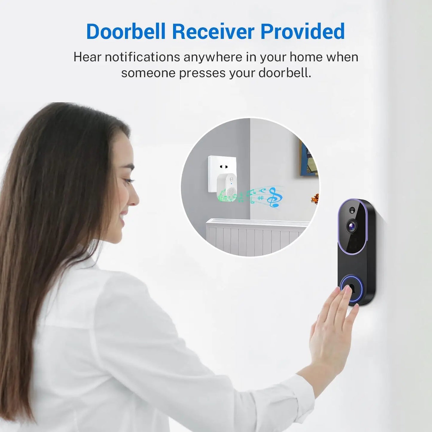 Smart Wireless Video Doorbell Camera AI Human Detection Night Vision