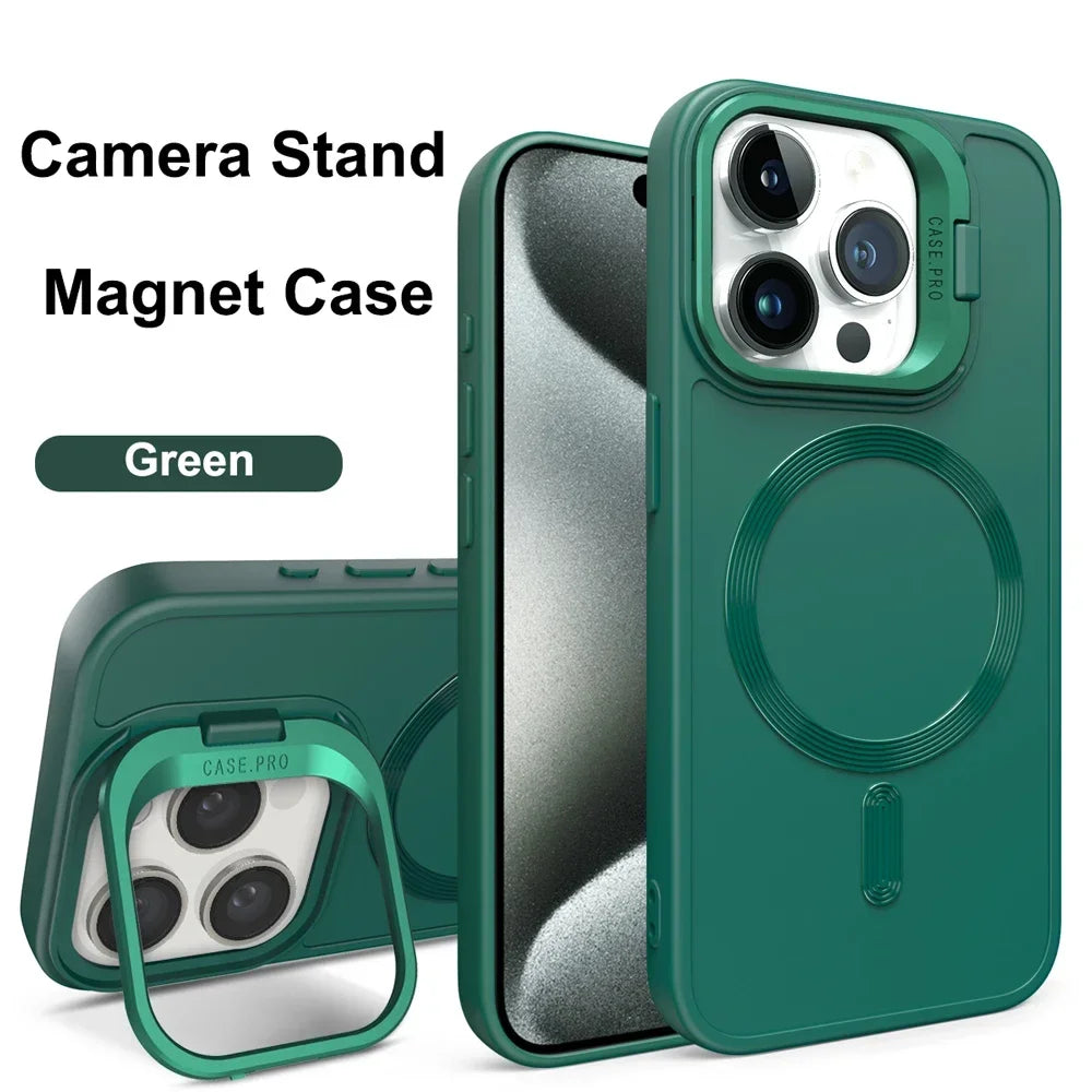 IPhone Stand Case MagSafe Magnetic Shell With Camera Holder
