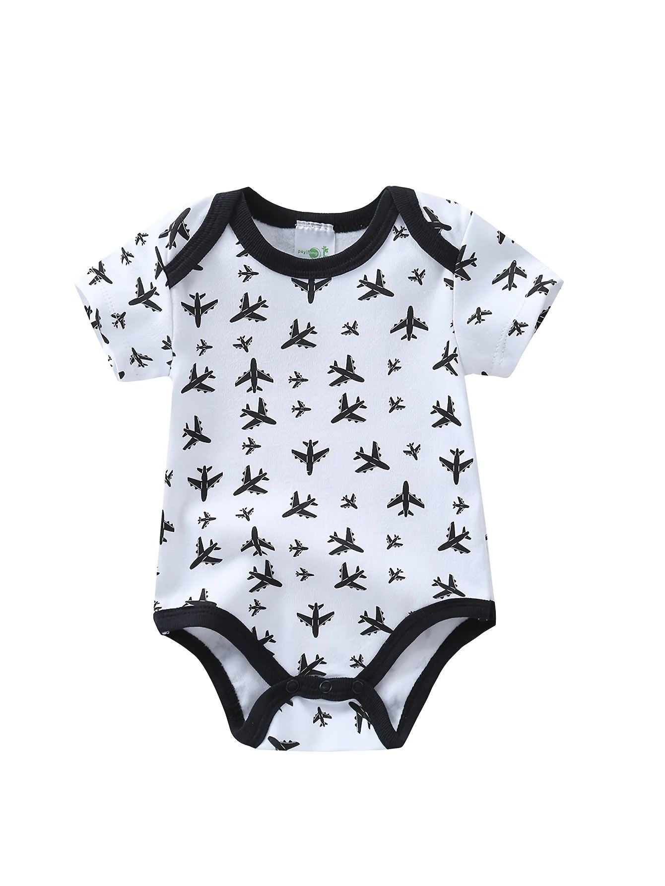 Baby Boy Five Piece Short Sleeve Triangle Rompers Set