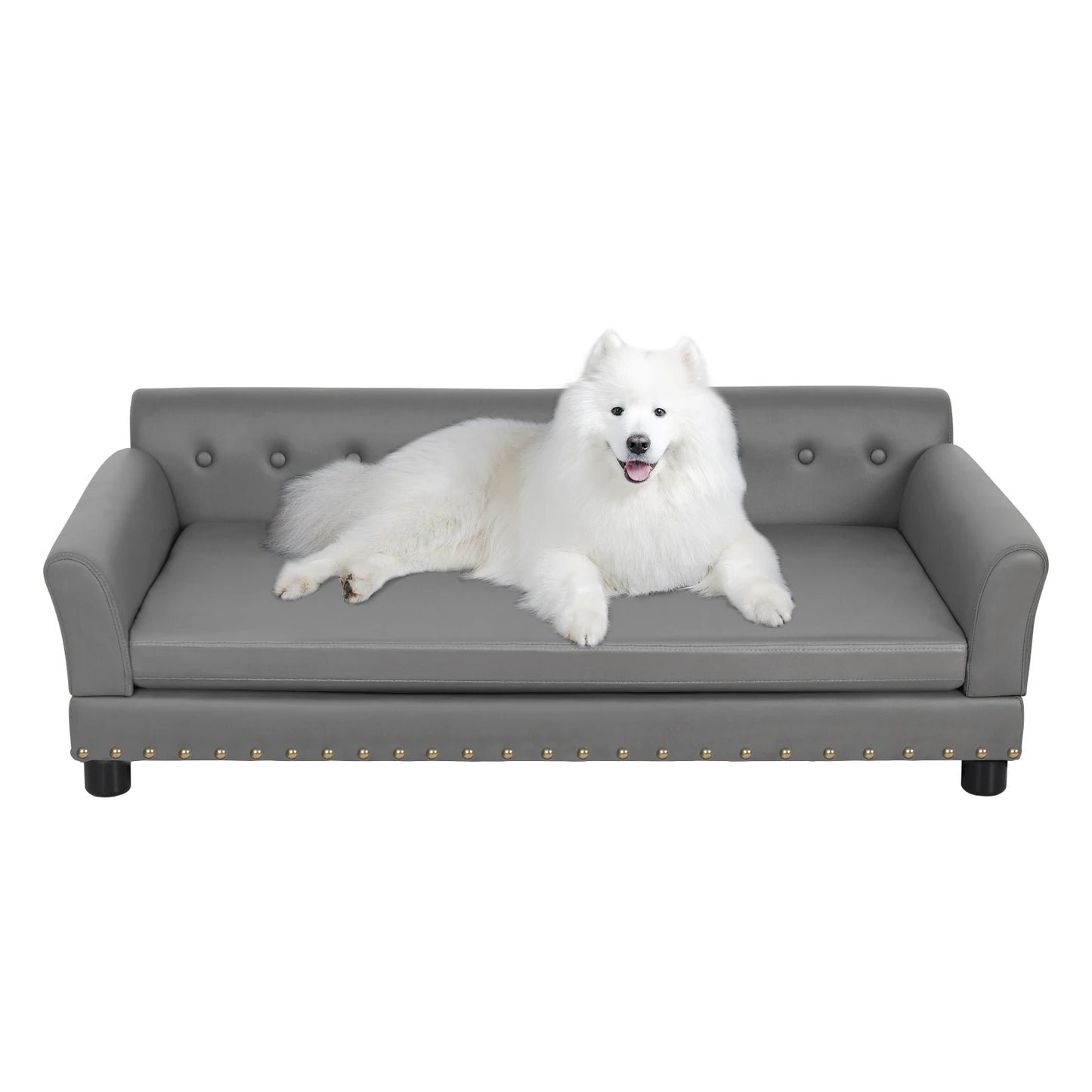 BINGOPAW Elevated Leather Dog Bed Sofa For Durable Comfort