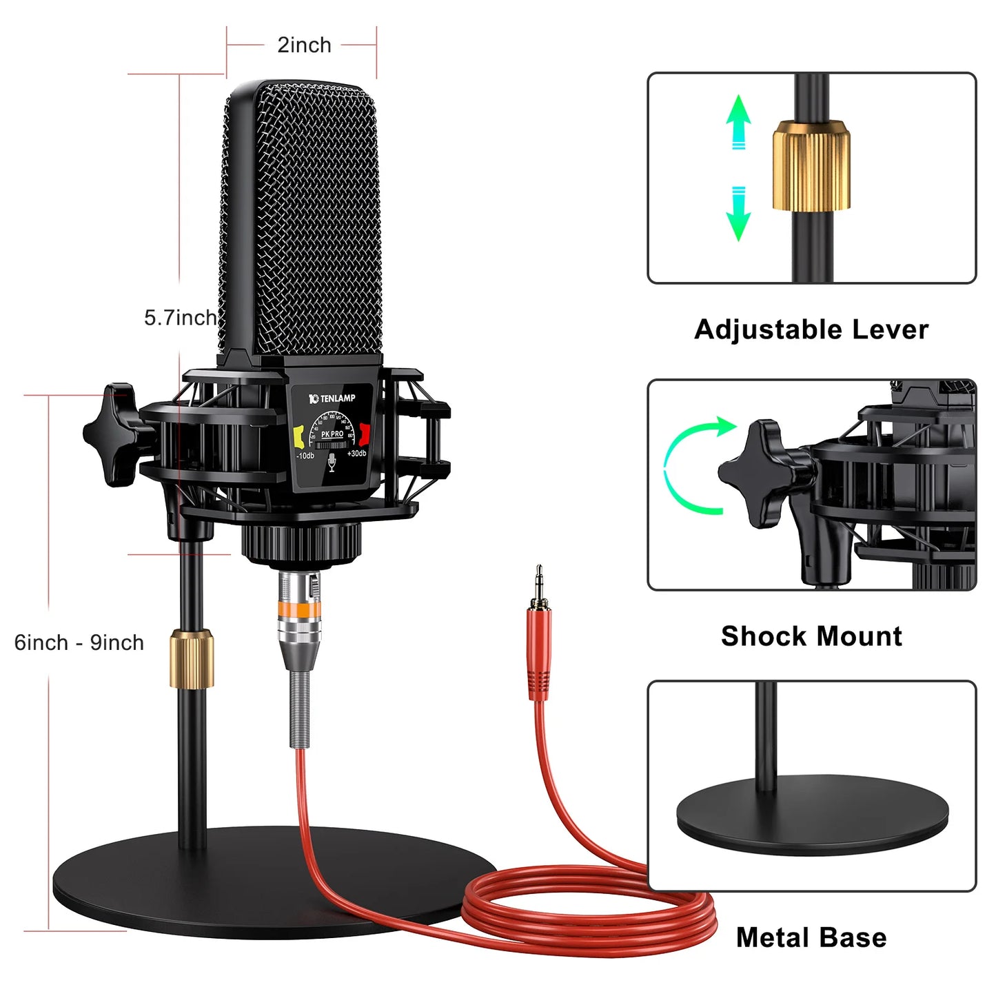 Tenlamp G10 PKPRO Podcast Mixer 6 Channel XLR Interface