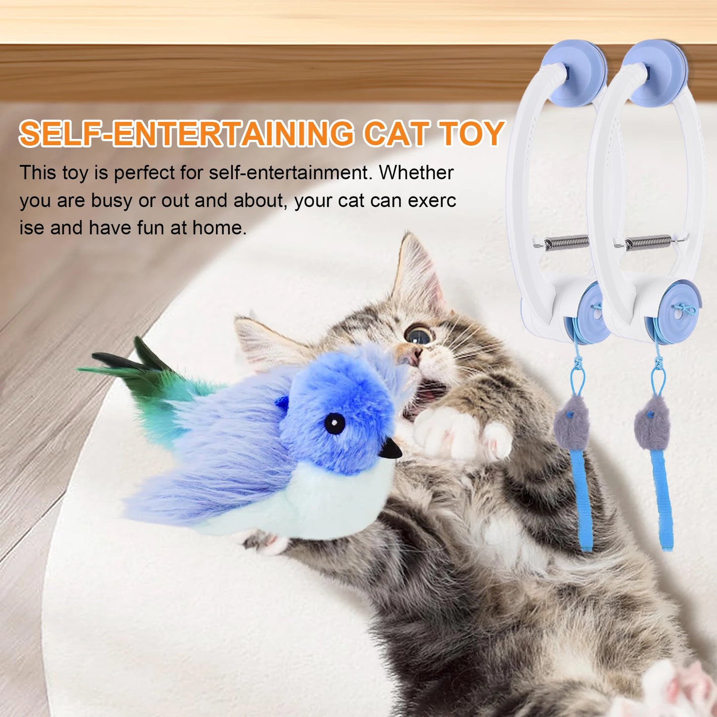 Electronic Self Play Door Hanging Cat Toy With Catnip Mice