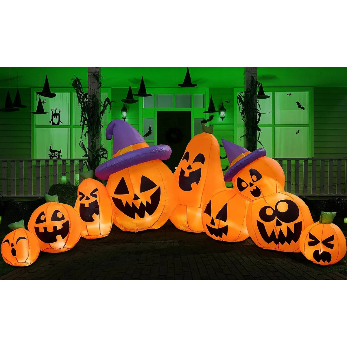 Halloween Inflatable Pumpkin Yard Decoration With Built In Led Lights