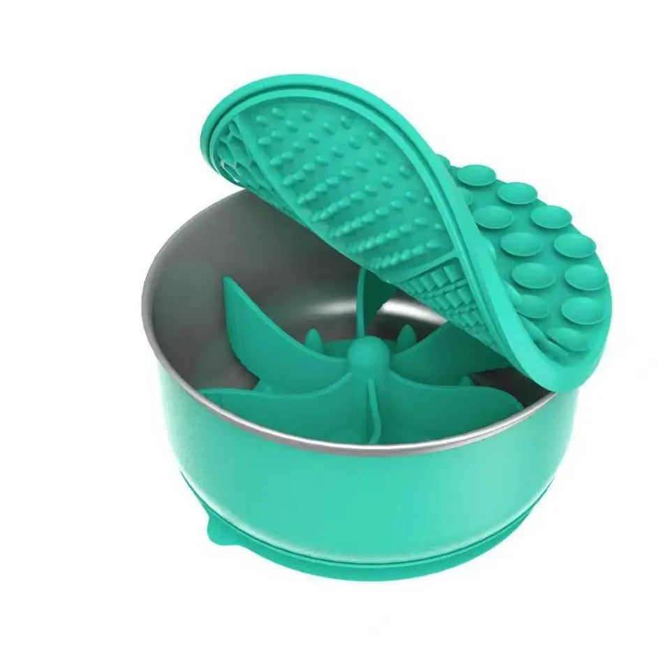 Food Grade Stainless Steel Slow Feeder Dog Bowl With Non Slip Base