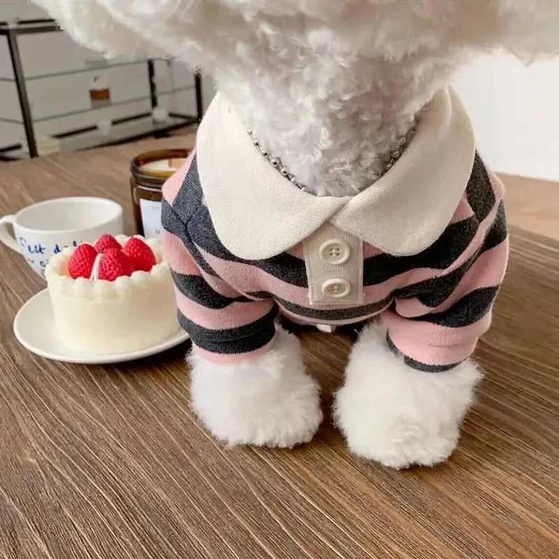 Summer Lightweight Polo Shirt For Dogs Stripe Cooling Vest