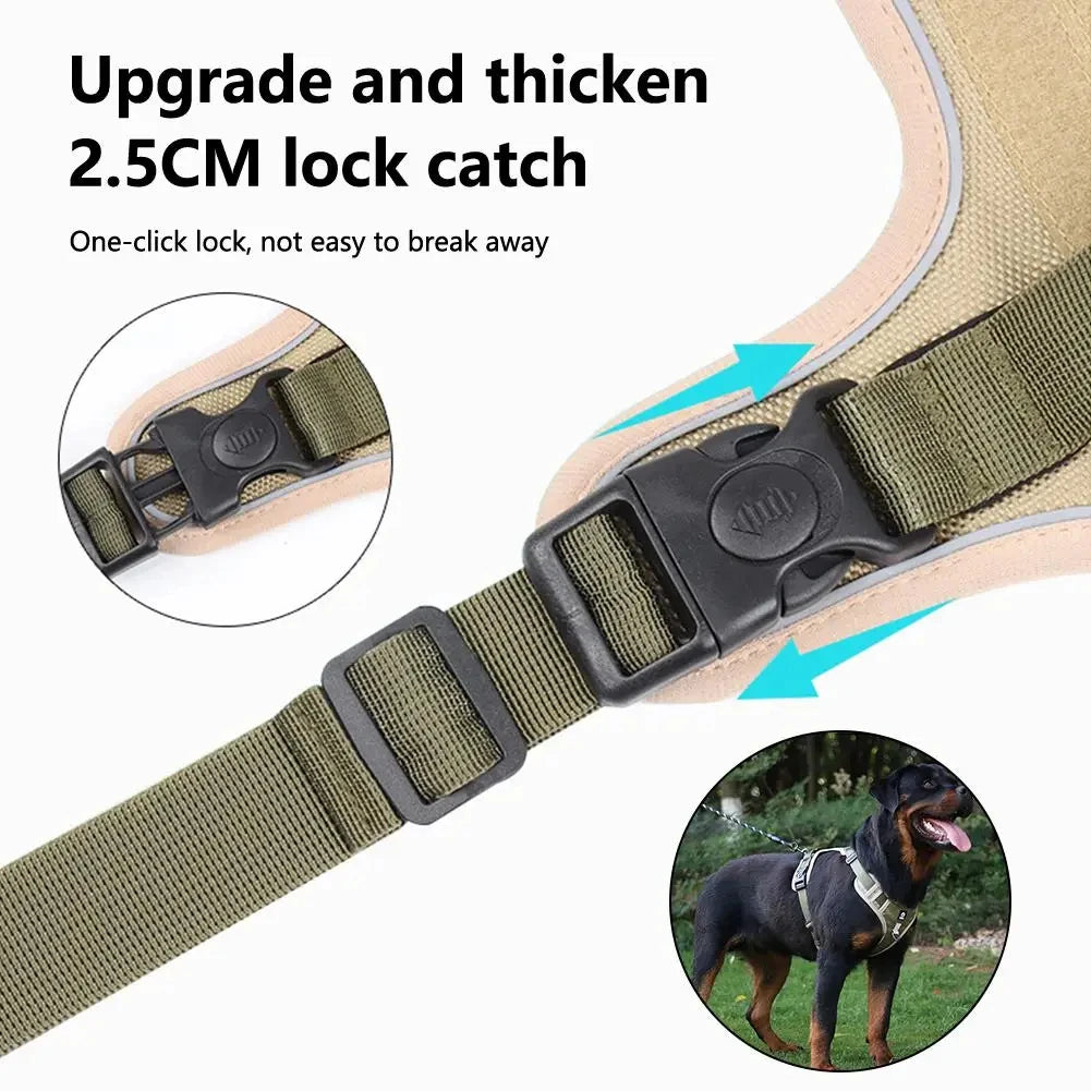Reflective Dog Harness Oxford Cloth Adjustable Vest For Outdoor Walking
