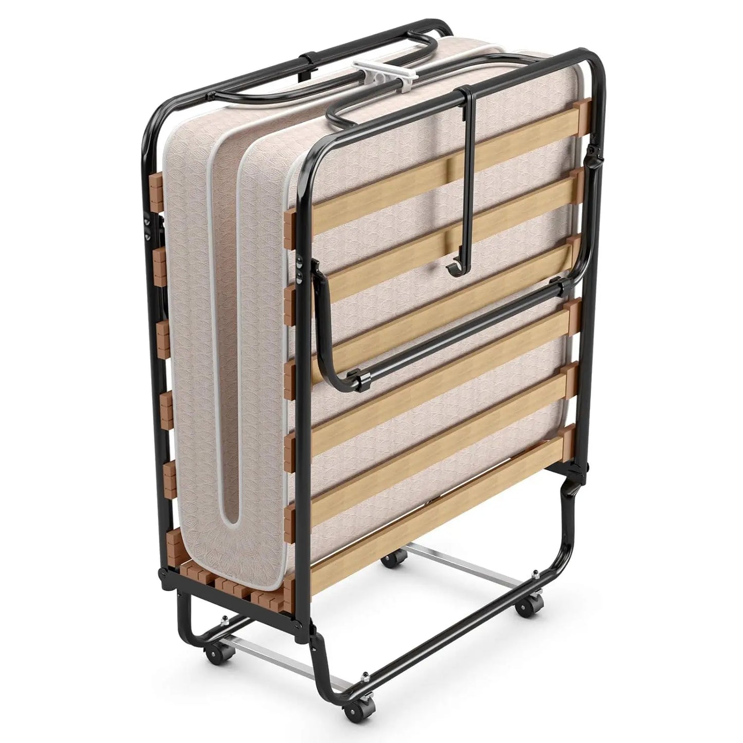 Folding Bed With Memory Foam Mattress Rollaway Guest Bed