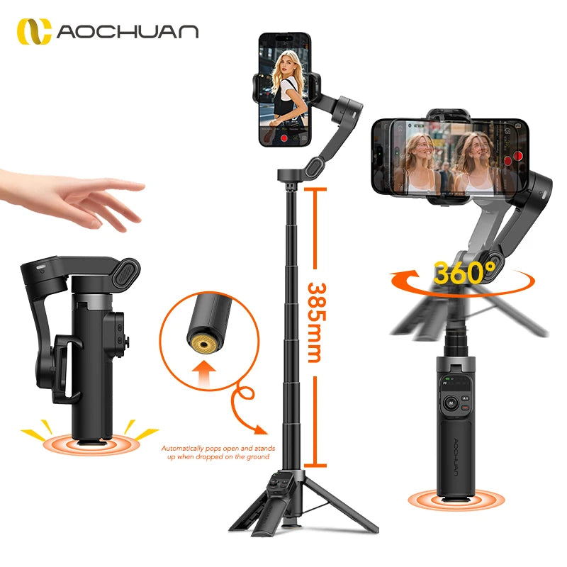 AOCHUAN Smart X3 360 Degree Smartphone Gimbal Stabilizer iPhone Android