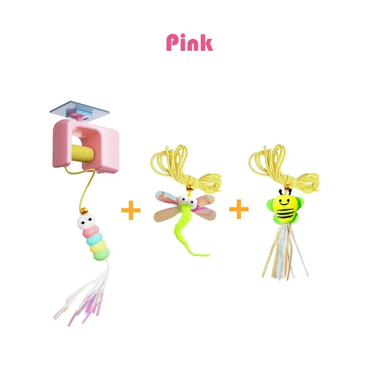 Booteely Interactive Hanging Cat Toy With Retractable String And Feathers
