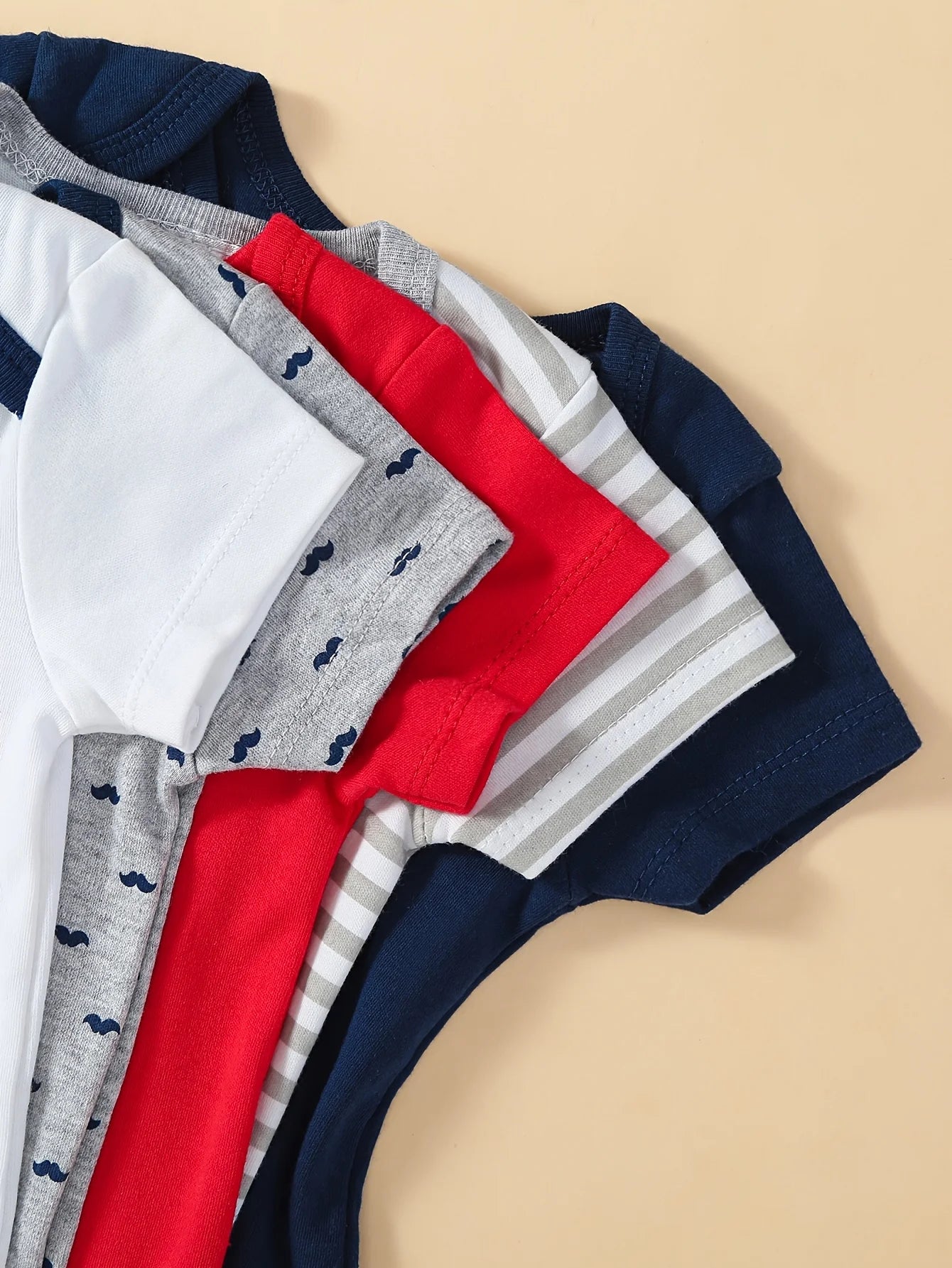 Cotton Baby Boys Short Sleeve Bodysuits With Bow Tie Bundle