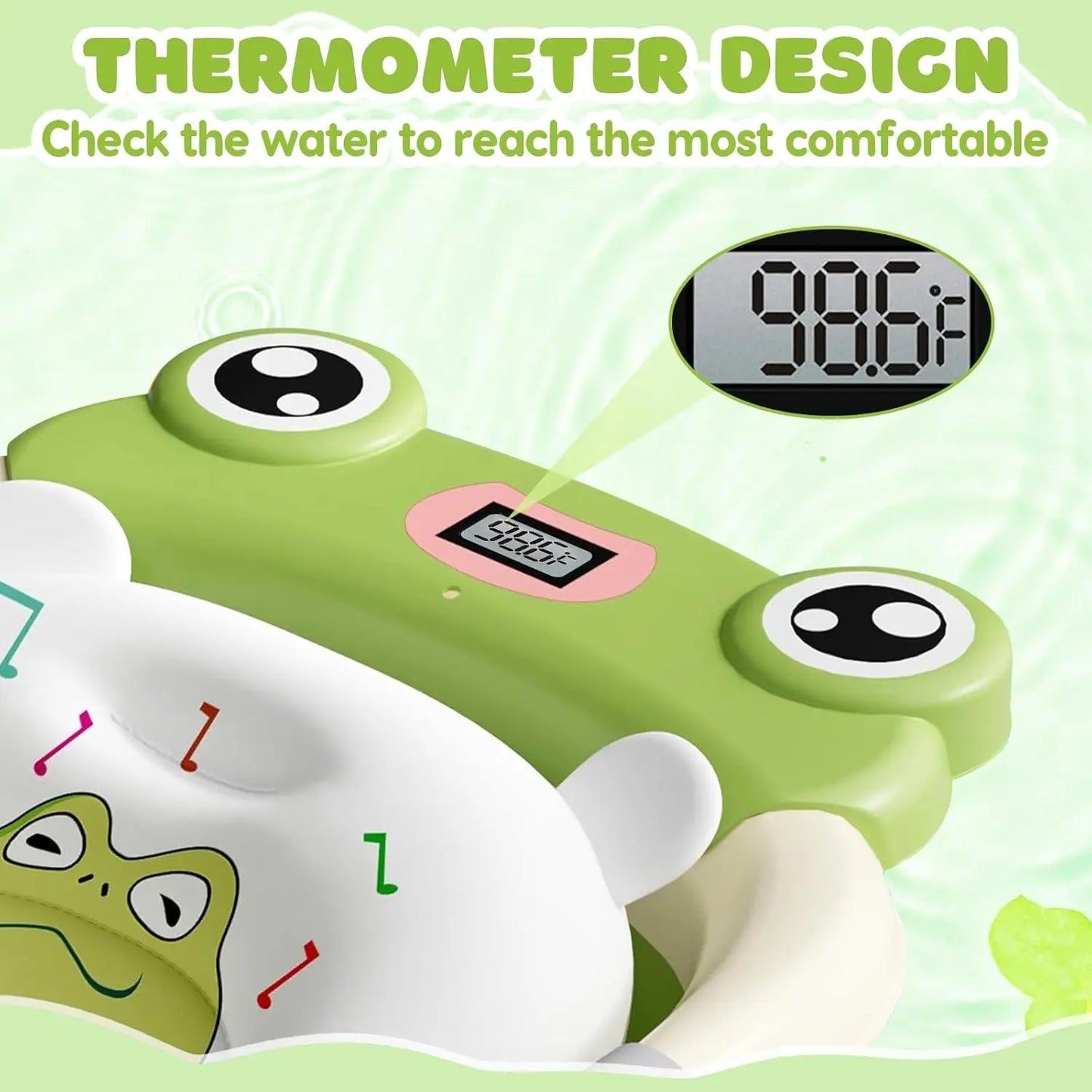 Baby Bathtub With Bath Cushion Foldable Tub Thermometer Shower Cap