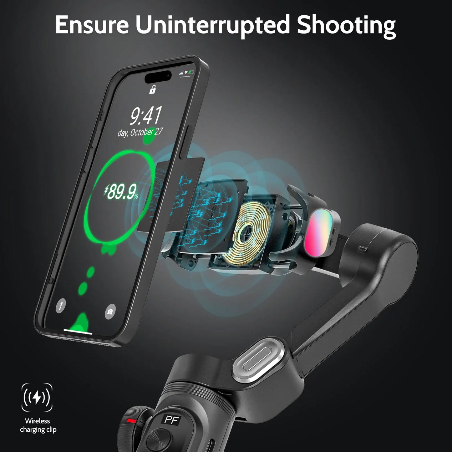 AOCHUAN X Pro 3Axis Smartphone Gimbal With RGB Fill Light