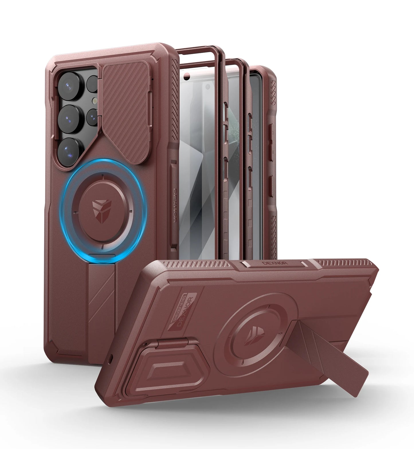 DEXNOR Galaxy S25 Ultra Rugged Case With Camera Cover Kickstand