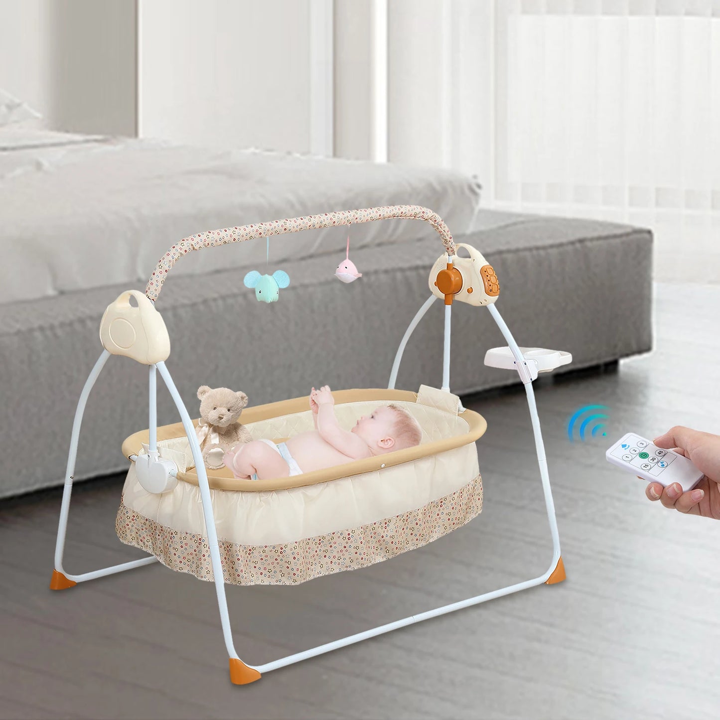 Electric Baby Cradle Foldable With Music Swing And Mosquito Net