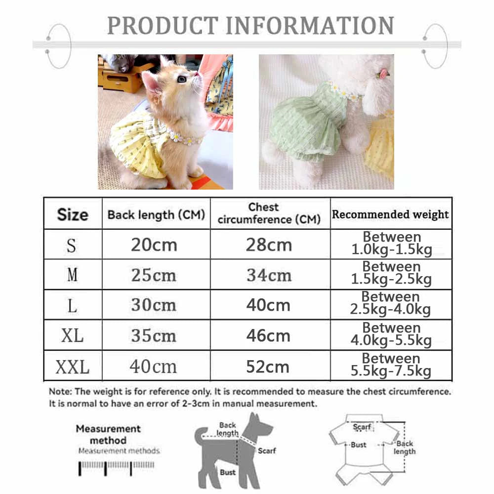 Breathable Floral Wreath Dog Dress Made From Polyester
