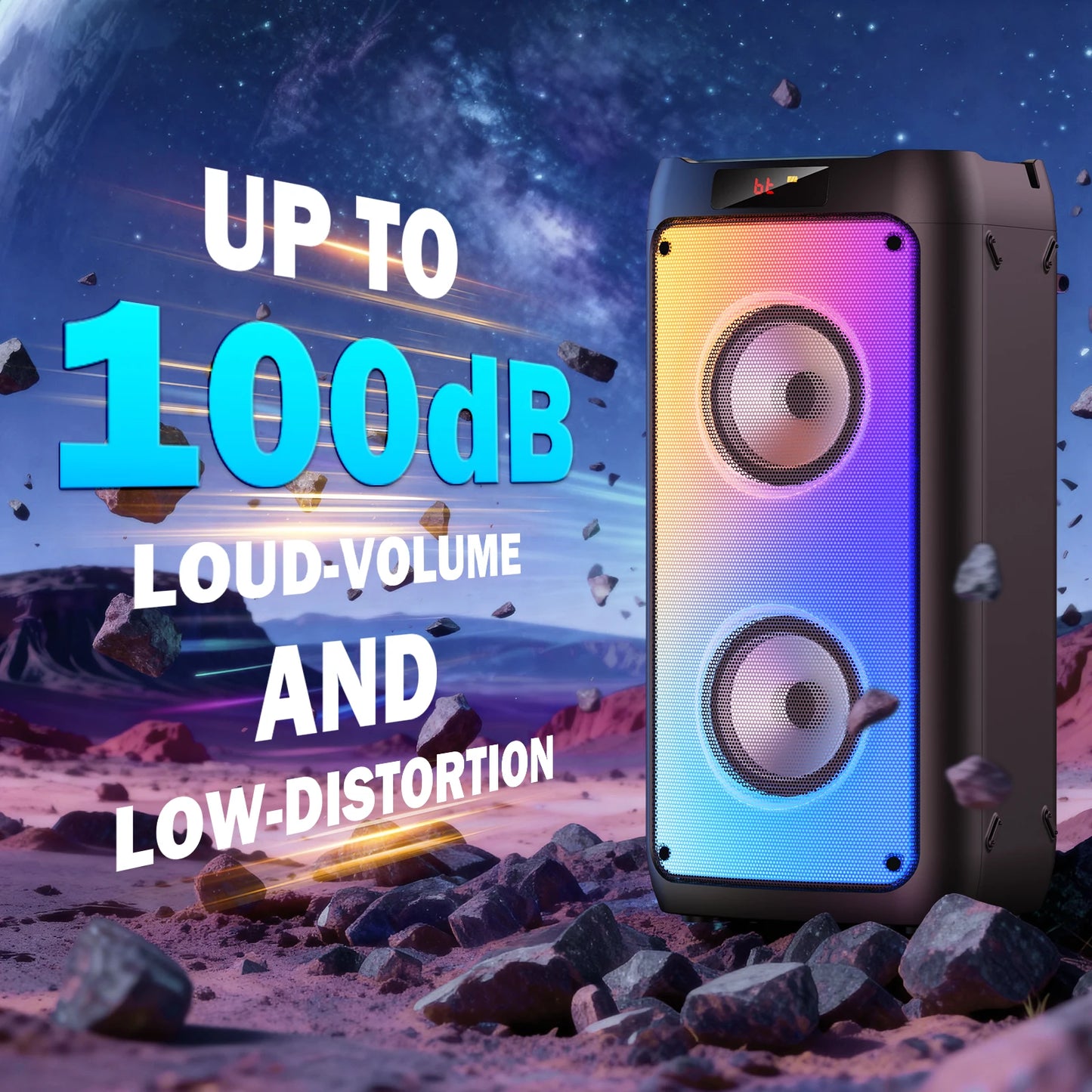 FanFun T10T Wireless Bluetooth Karaoke Speaker With Two Microphones