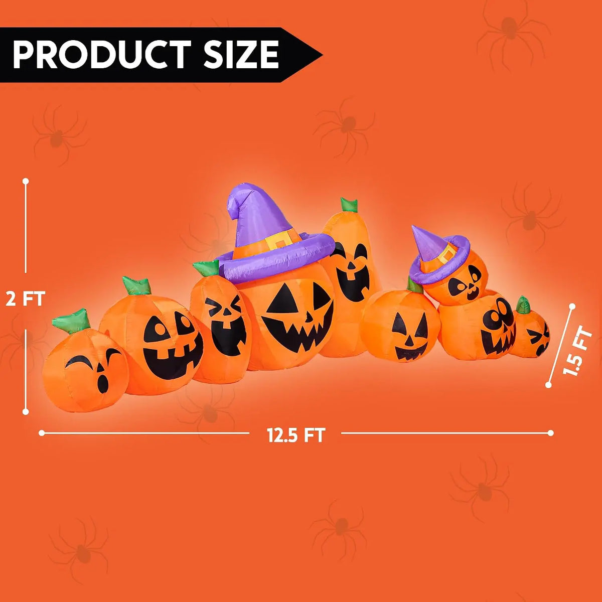 Halloween Inflatable Pumpkin Yard Decoration With Built In Led Lights