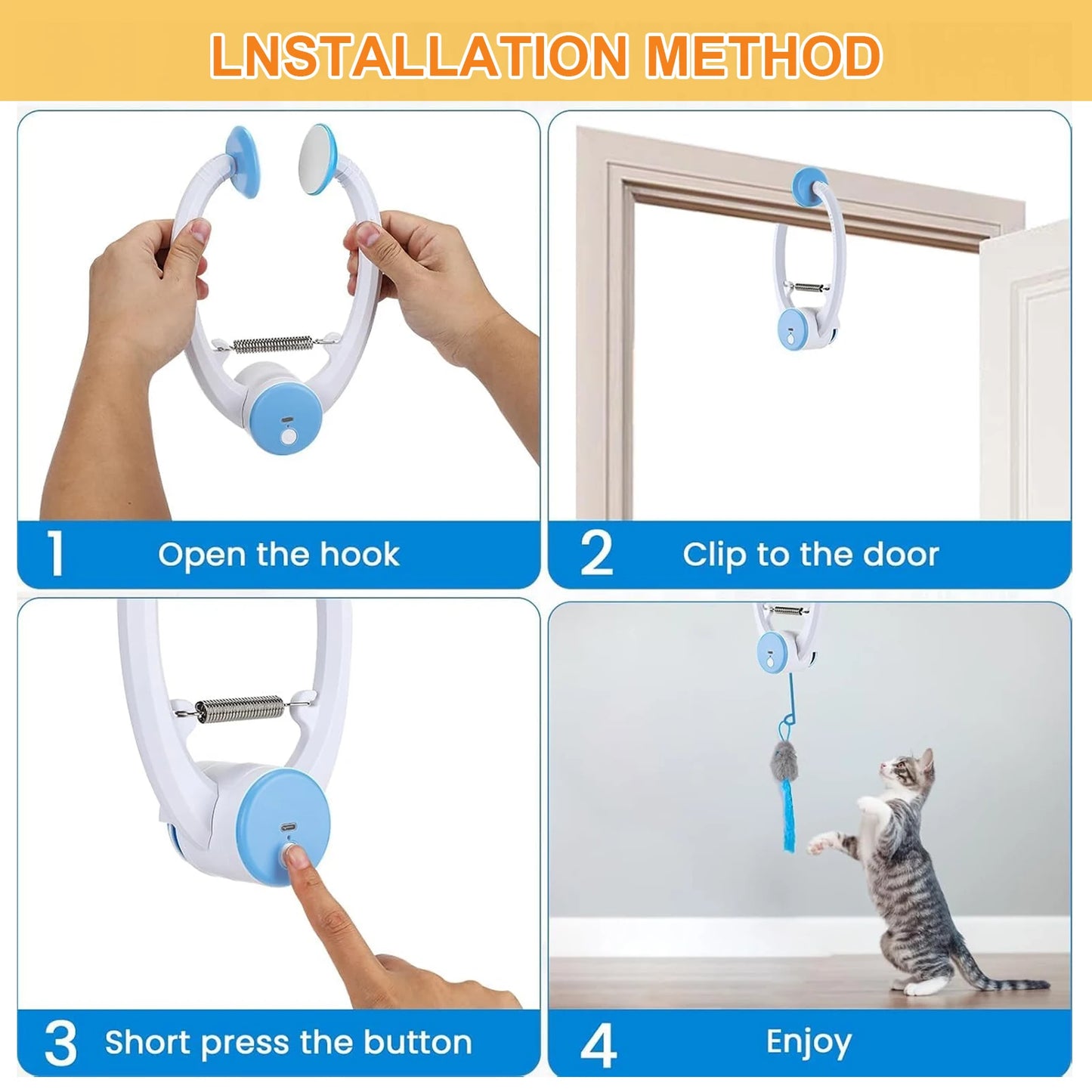 Electronic Self Play Door Hanging Cat Toy With Catnip Mice