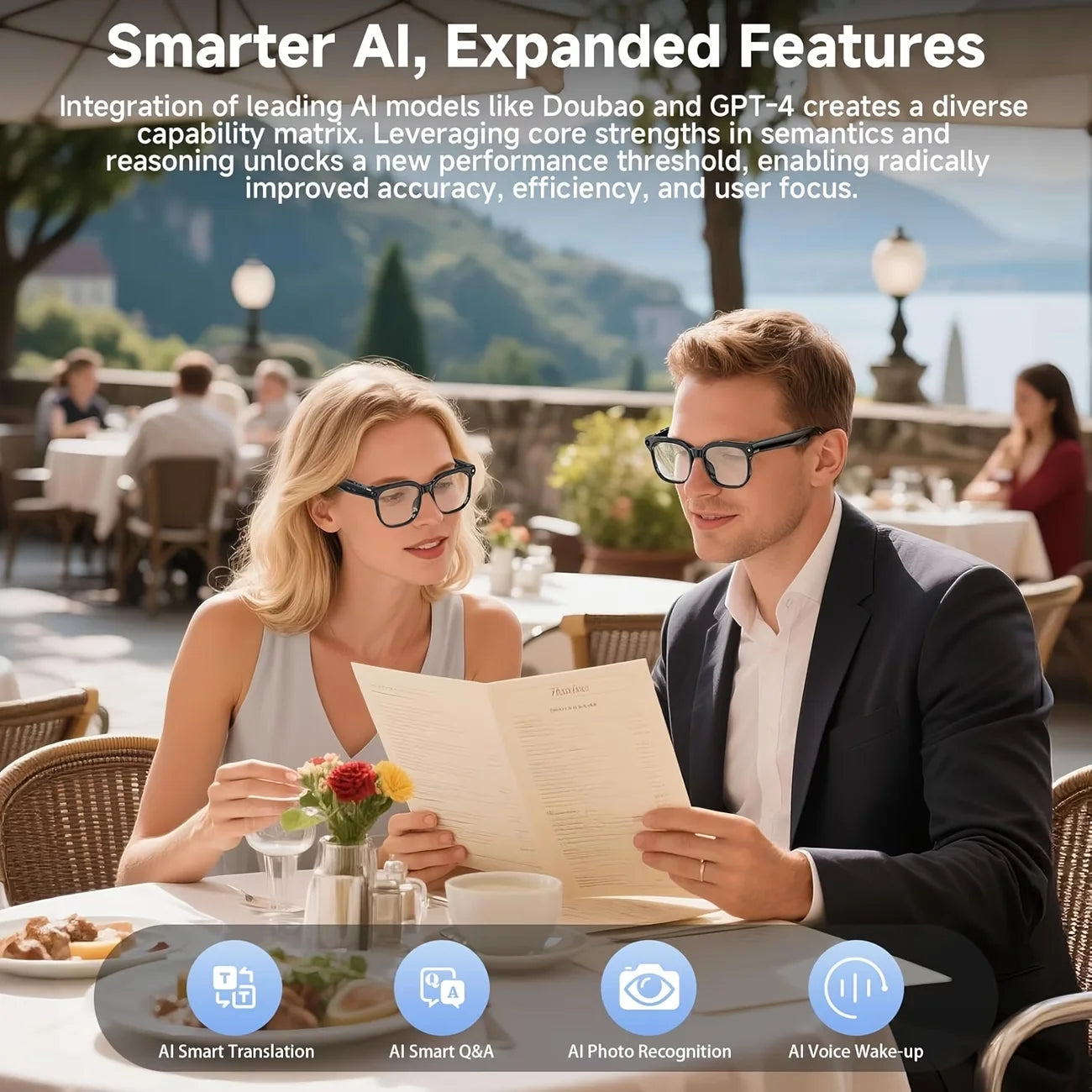 Giinova AI Smart Glasses With 8MP Camera And 4K Video