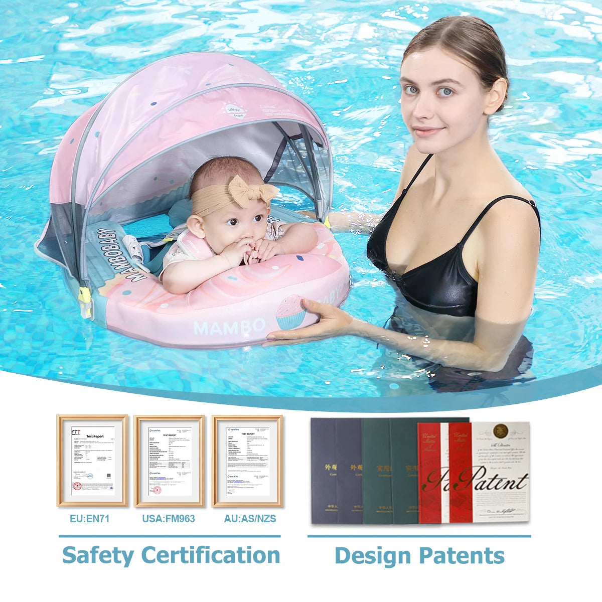Mambobaby No Inflation Safe Harness Toddler Pool Float