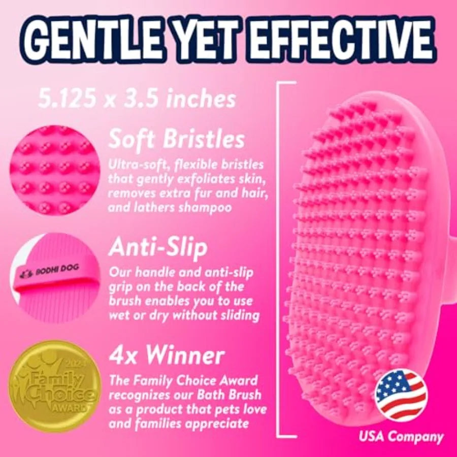 Pet Shampoo Brush For Dogs And Cats Premium Bath Scrubber