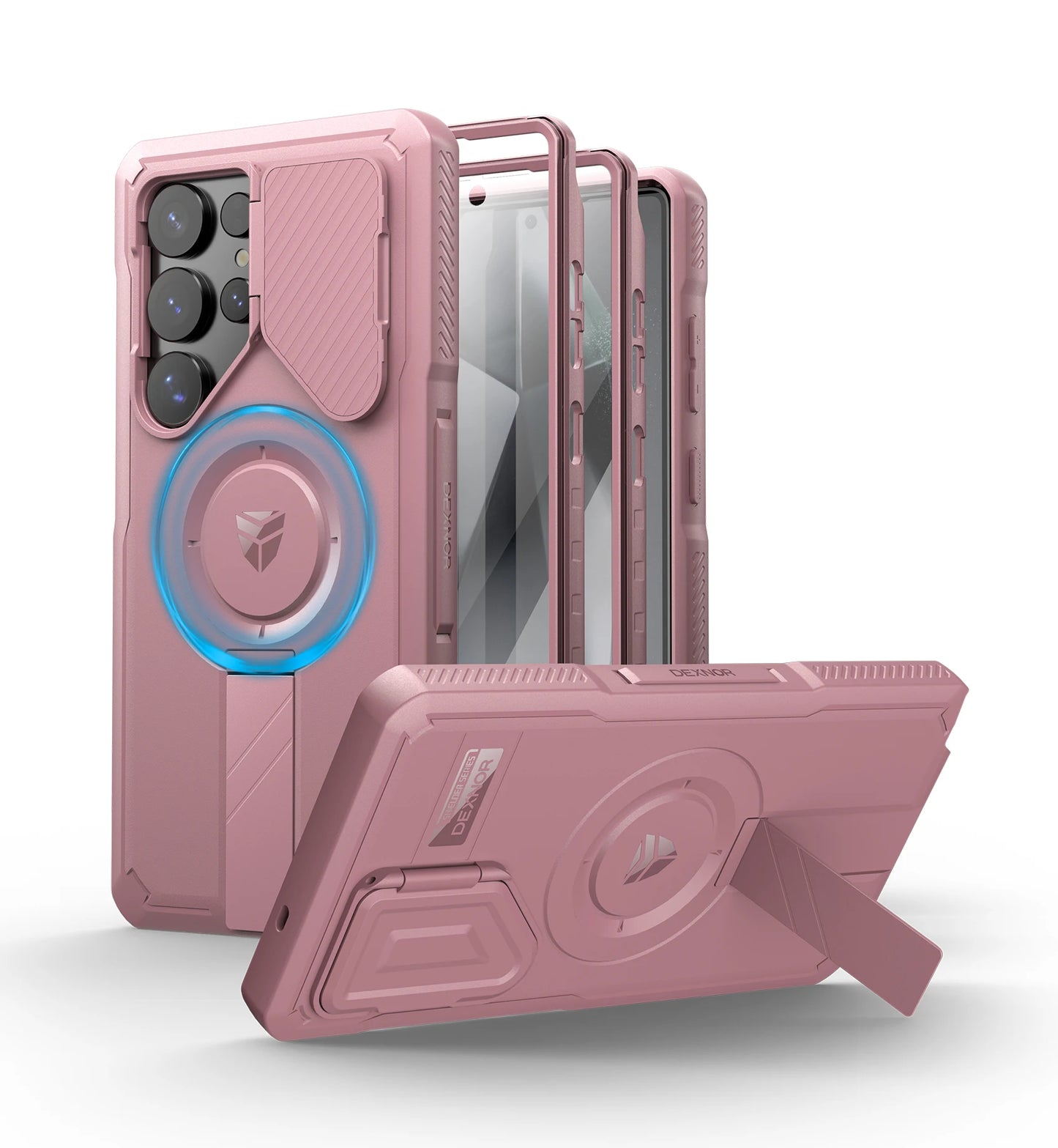 DEXNOR Galaxy S25 Ultra Rugged Case With Camera Cover Kickstand