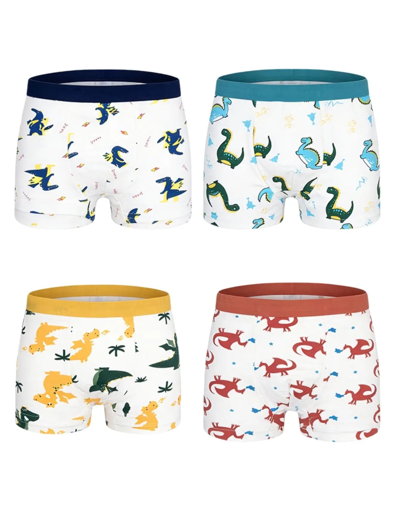 Kids Cotton Boxer Briefs 12 Pack Dino Print Undies