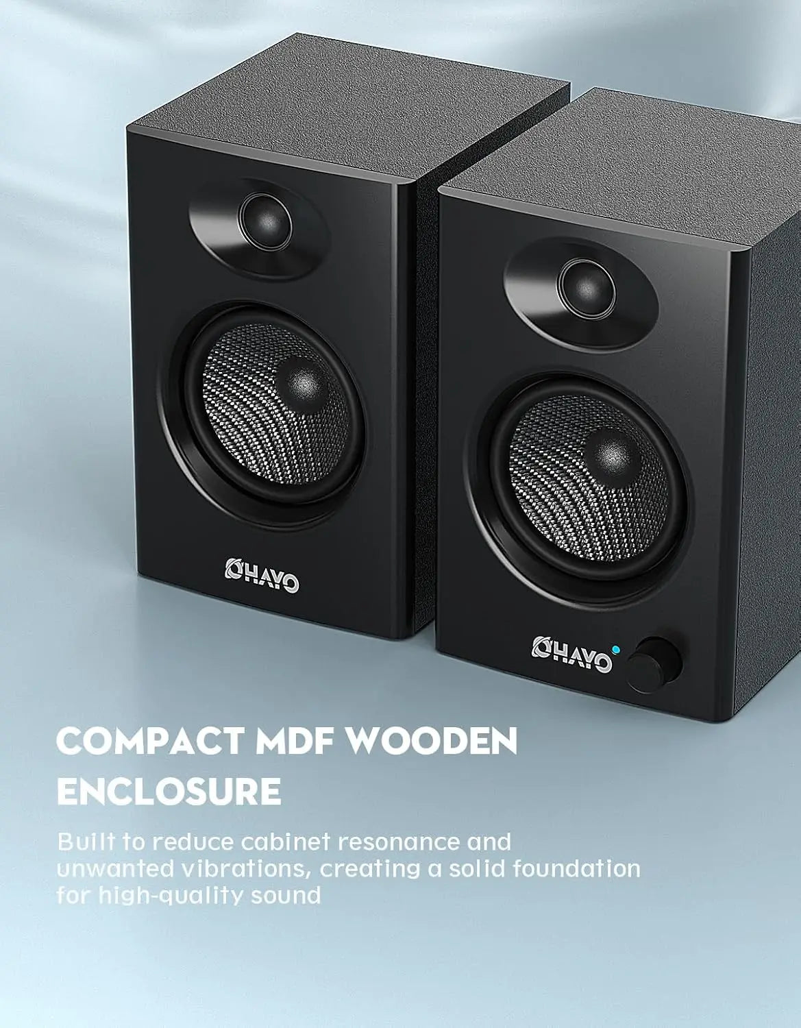 OHAYO Active Bluetooth 5.3 Bookshelf Speakers 60W For PC