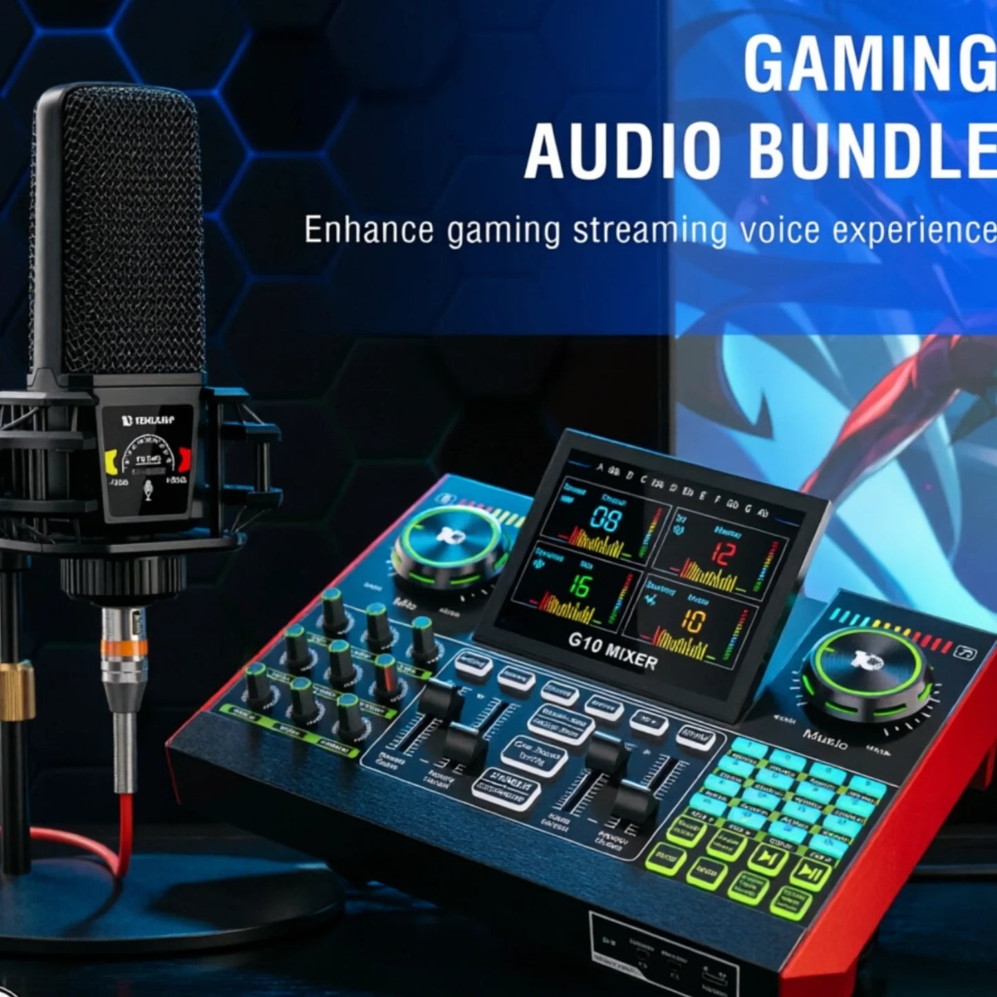 Tenlamp G10 PKPRO Podcast Mixer 6 Channel XLR Interface