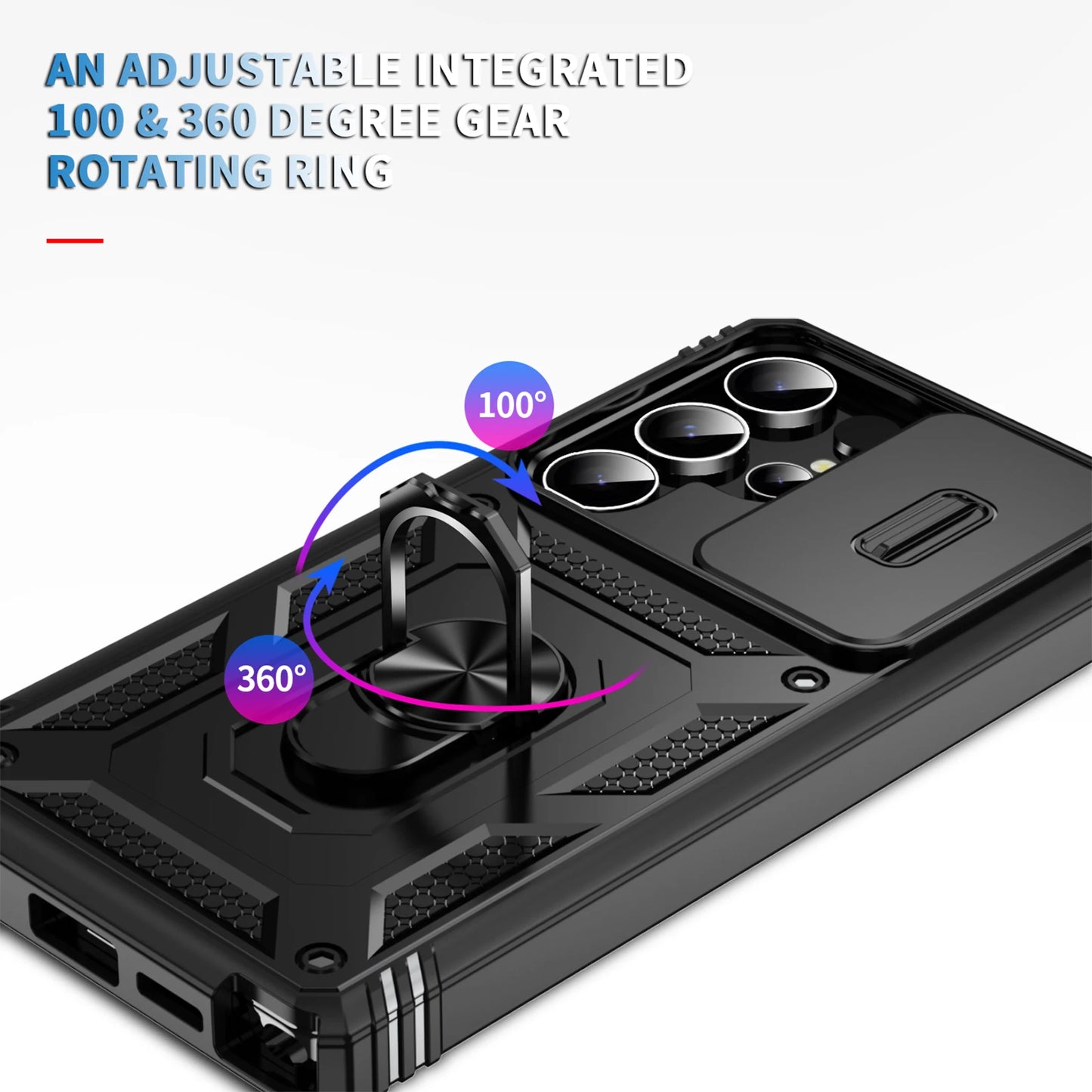 360 Full Protection Samsung Galaxy Case With Magnetic Ring Stand