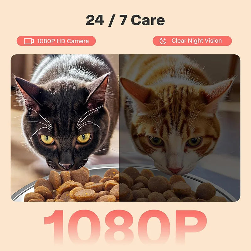 Nityers 7L Smart Automatic Pet Feeder With HD Camera Tuya App Control