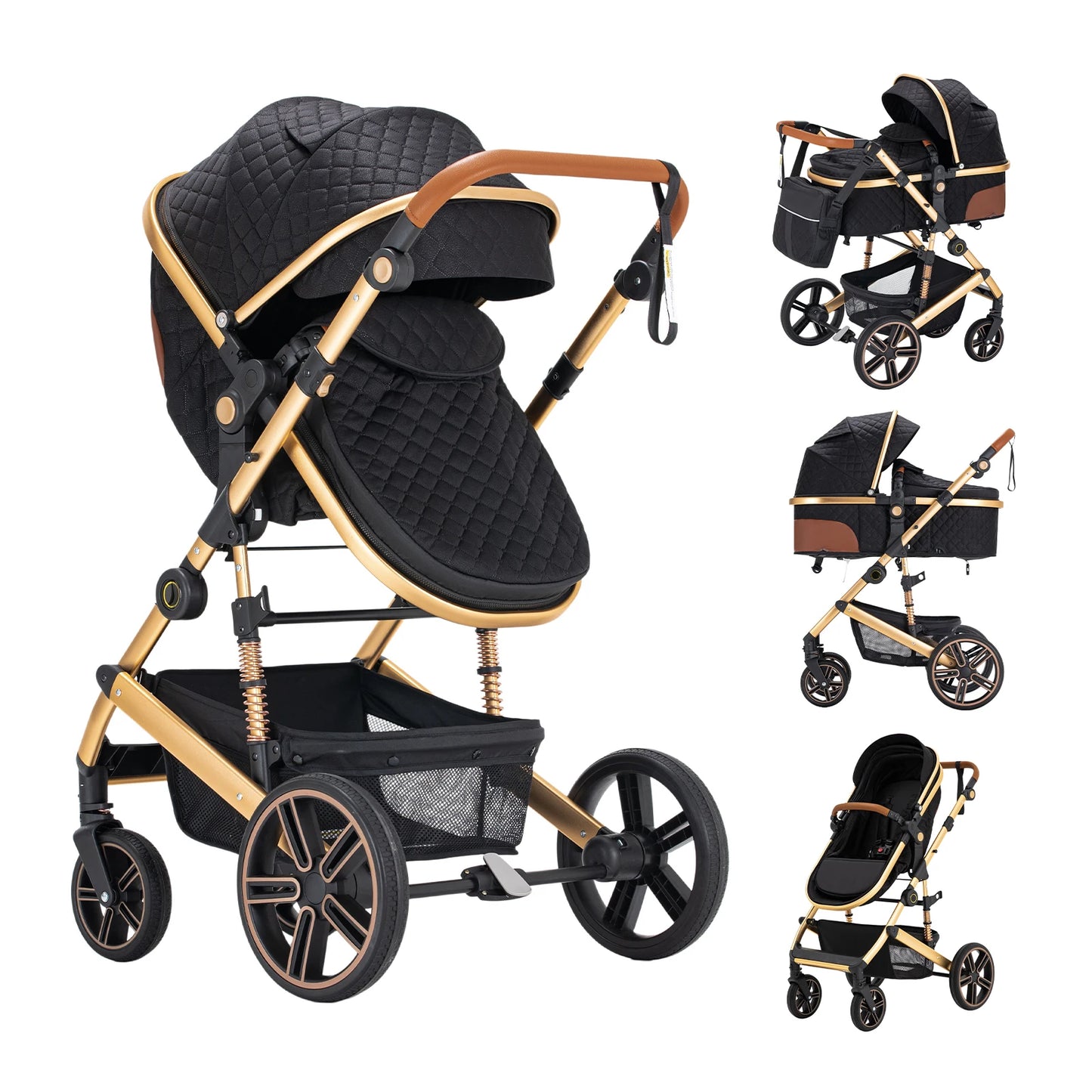 2 In 1 Baby Stroller Foldable Lightweight Reversible Bassinet Pram
