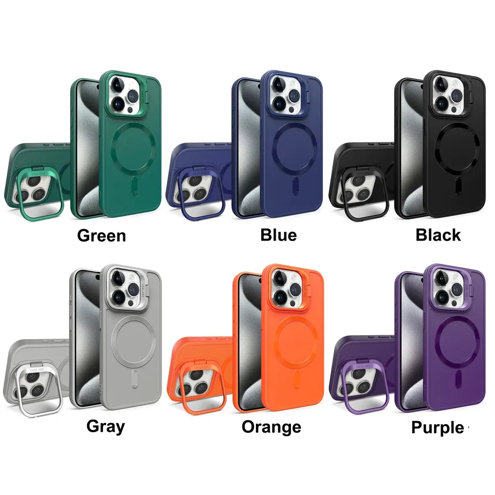 IPhone Stand Case MagSafe Magnetic Shell With Camera Holder