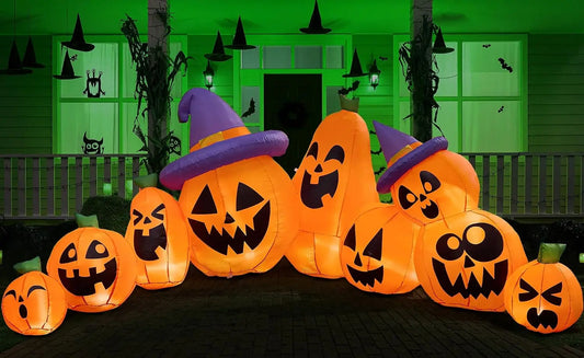Halloween Inflatable Pumpkin Yard Decoration With Built In Led Lights
