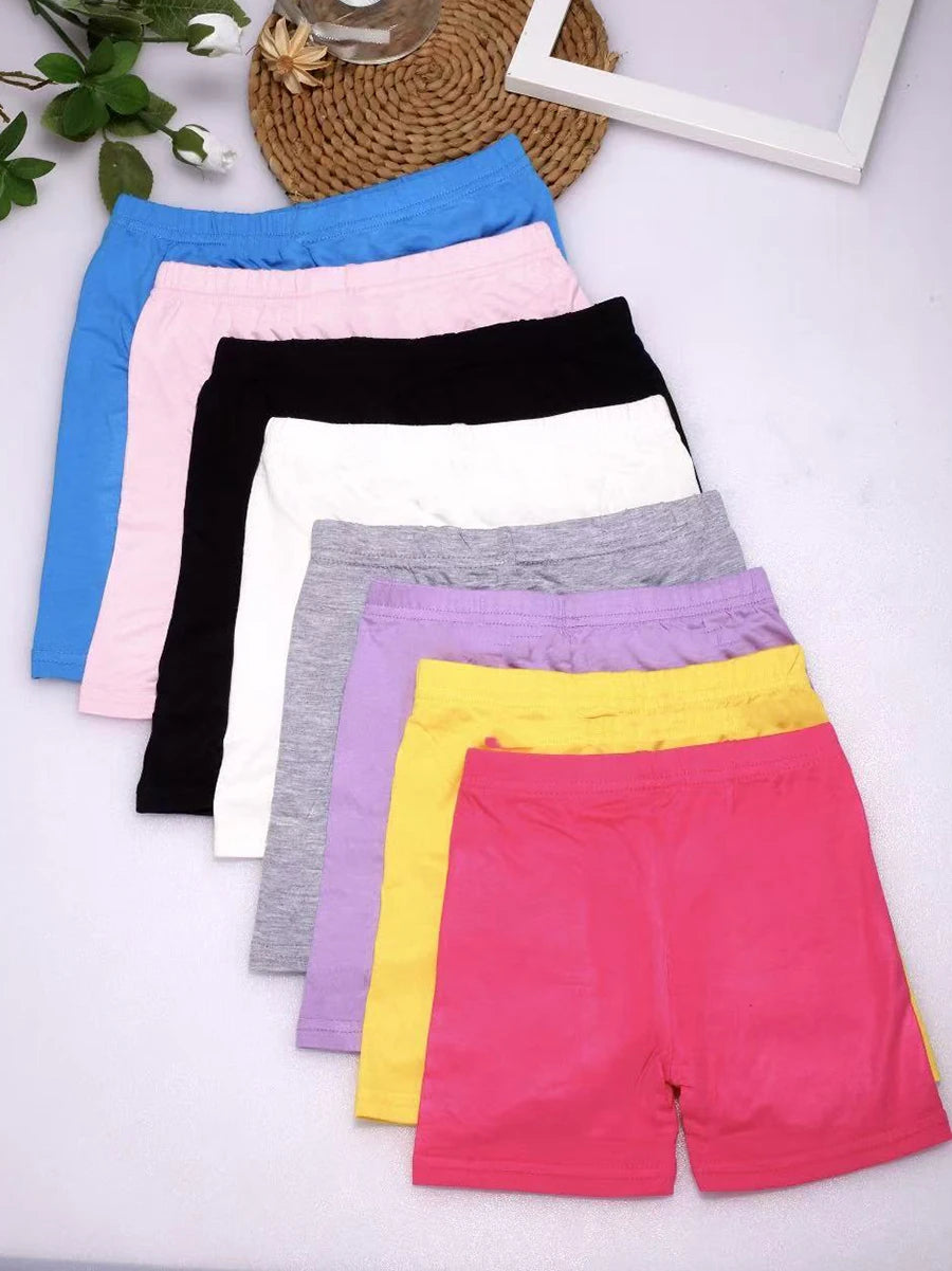 Girls Summer Safety Leggings Set 12 Pieces Elastic Waist Shorts