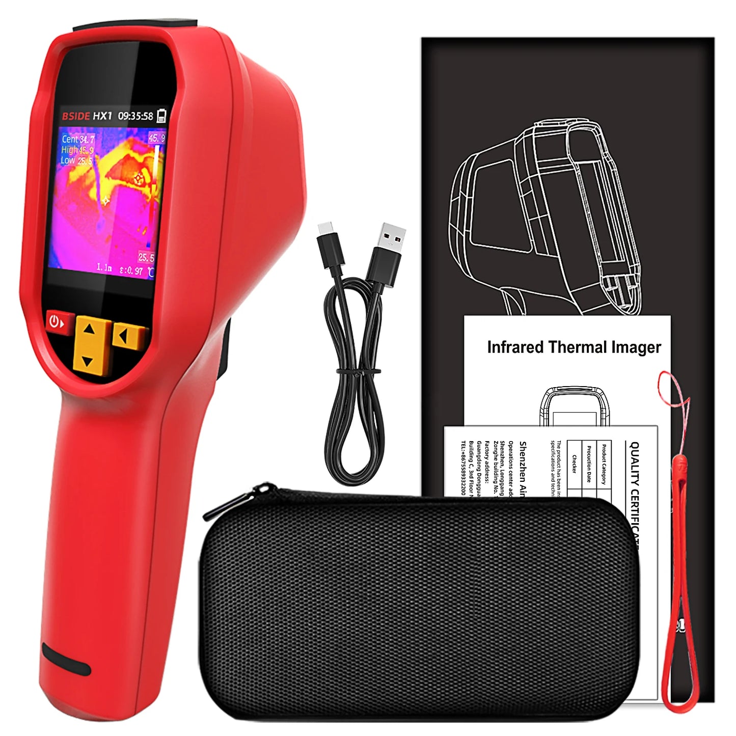 BSIDE HX1 Handheld Thermal Imager 240 By 240 Resolution PC Analysis Software