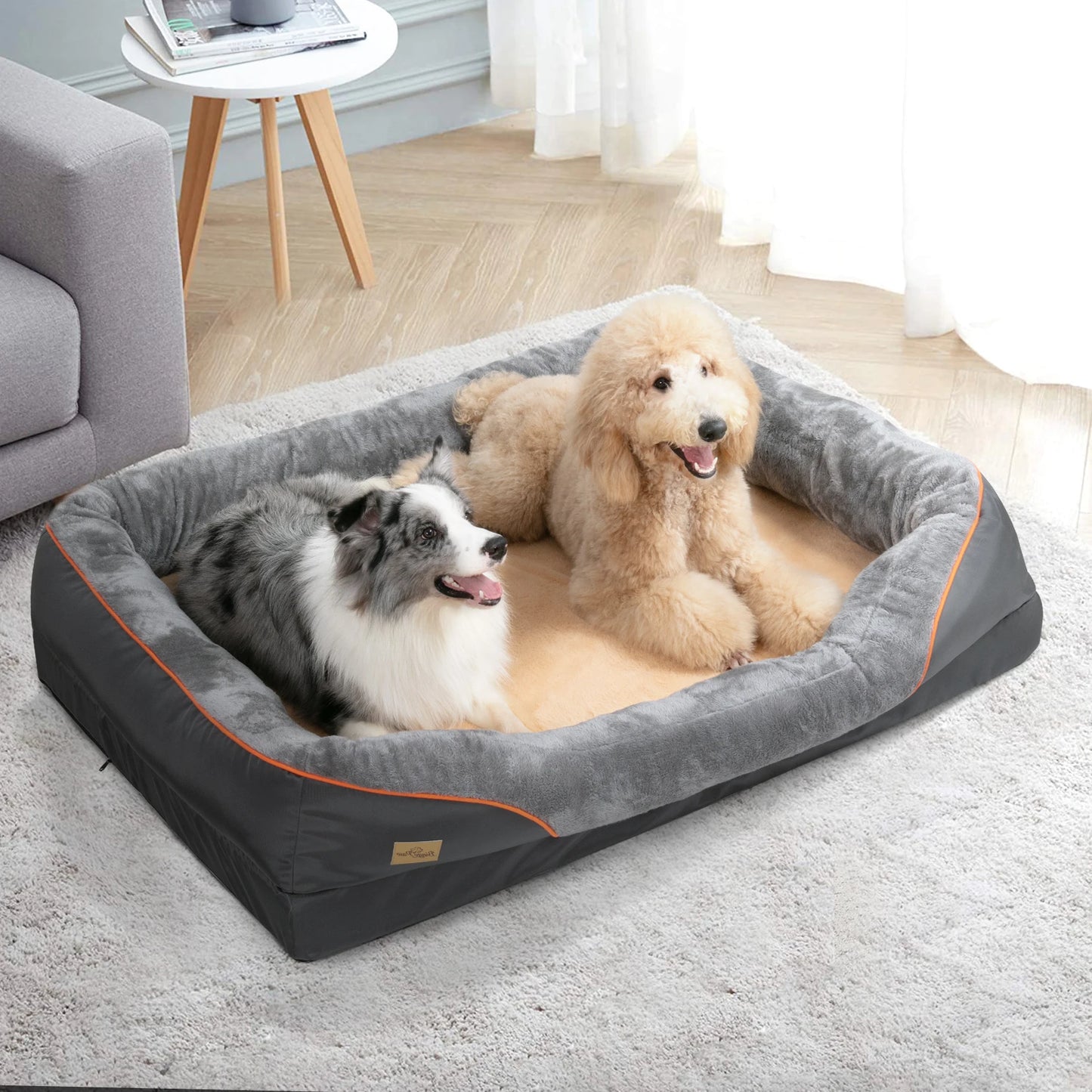 Bingopaw Anti Allergy Warm Fleece Dog Bed With Waterproof Removable Cover