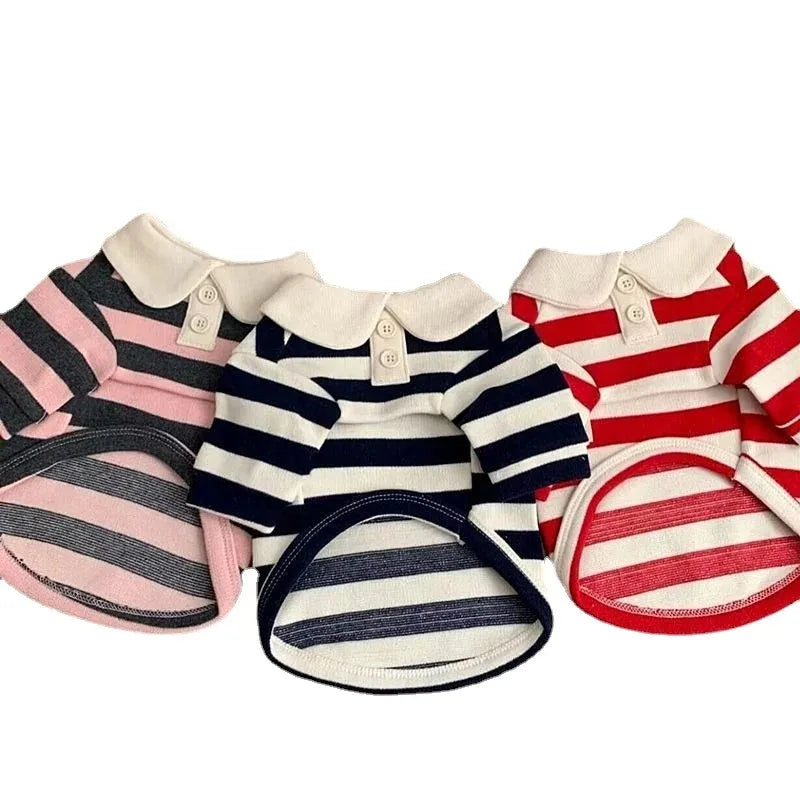 Summer Lightweight Polo Shirt For Dogs Stripe Cooling Vest