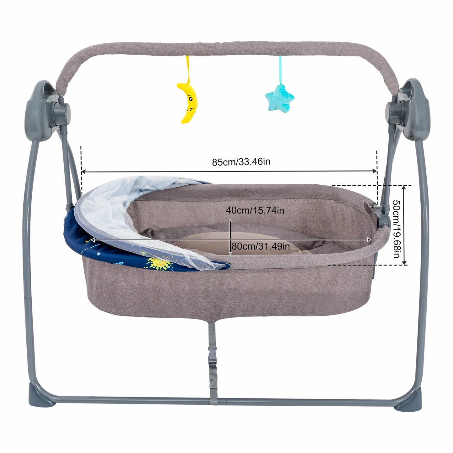 Bymaocar Baby Cradle Swing With Remote Control And Five Speeds