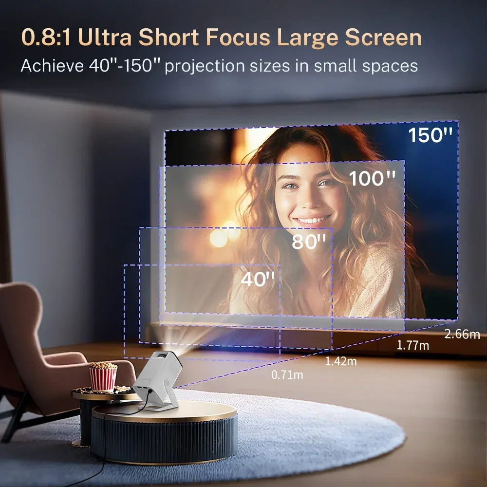 LynCast Mini Projector 4K WiFi 6 Bluetooth Android TV