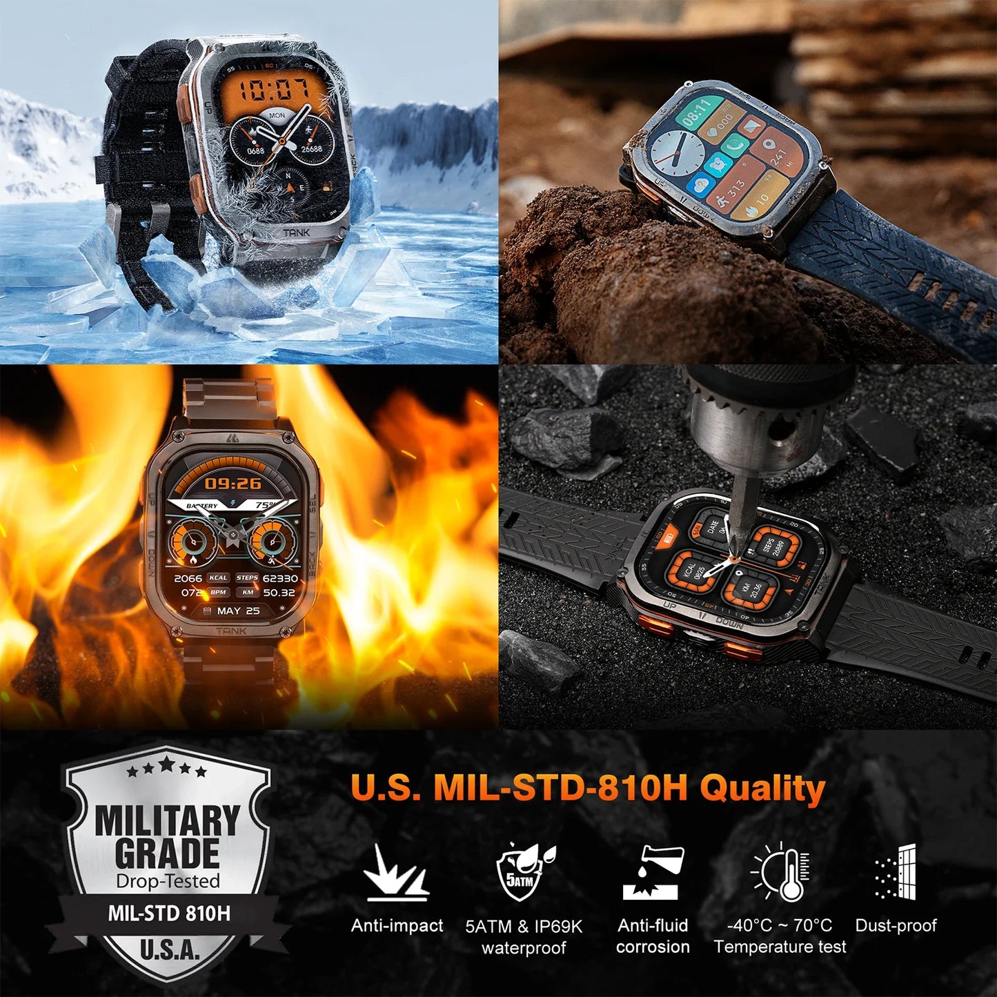 KOSPET Tank M3 Ultra GPS Smart Watch 5ATM Waterproof