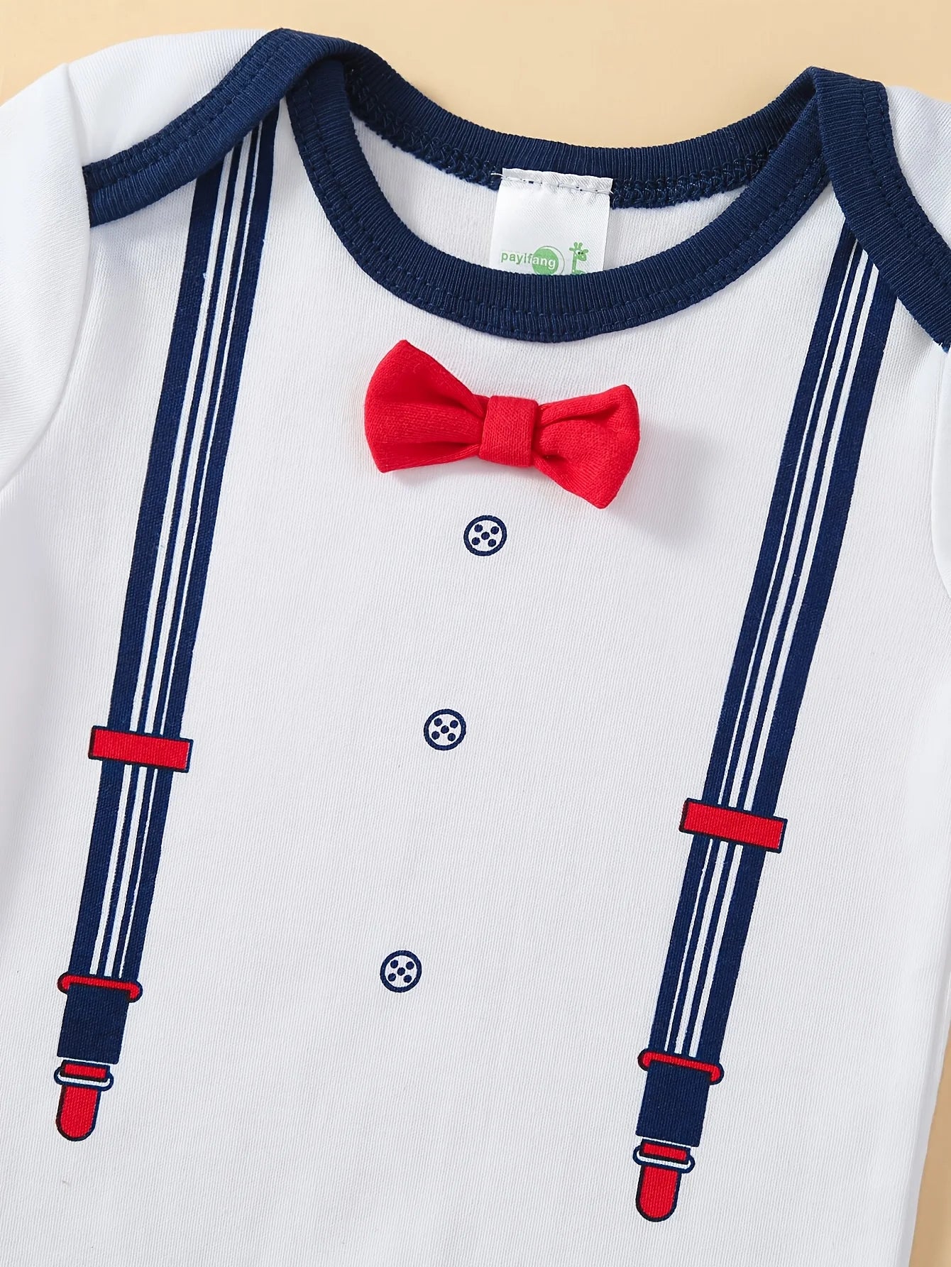 Cotton Baby Boys Short Sleeve Bodysuits With Bow Tie Bundle