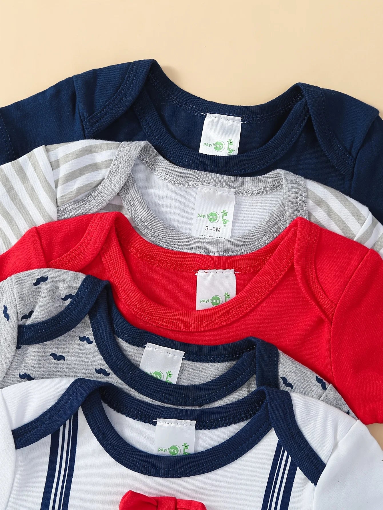 Cotton Baby Boys Short Sleeve Bodysuits With Bow Tie Bundle