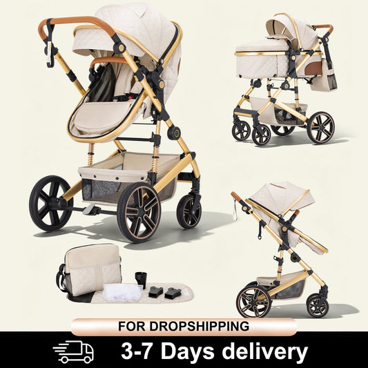 2 In 1 Baby Stroller Foldable Lightweight Reversible Bassinet Pram