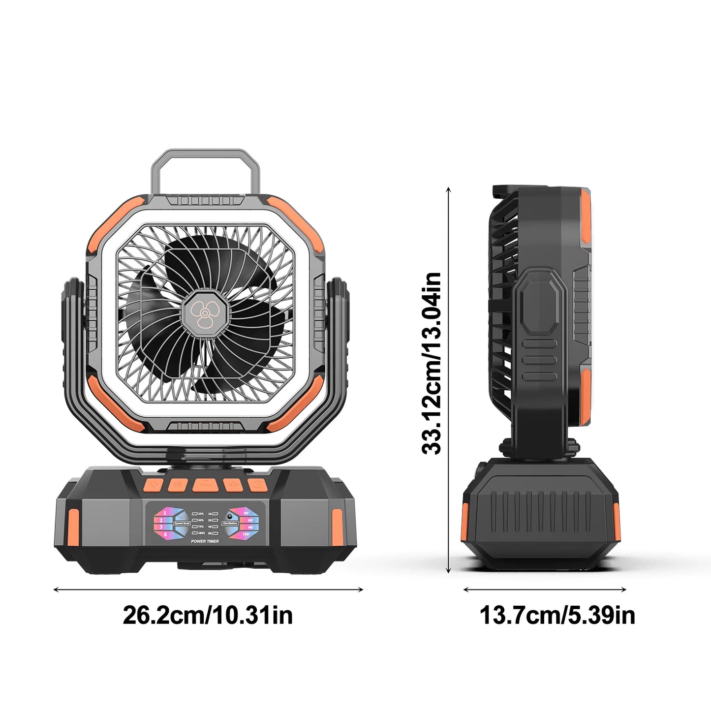 Portable Camping Fan 40000mAh With Remote LED Light Tent Hook