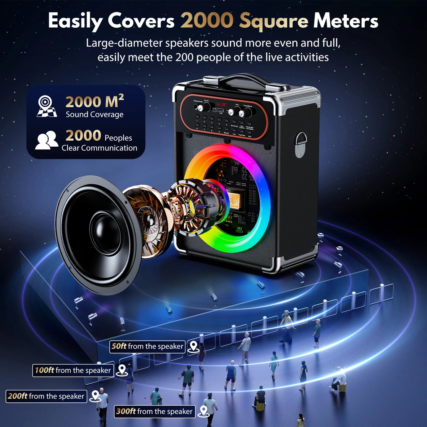 FanFun S68 Kara Ok Portable Bluetooth Speaker With Two Microphones
