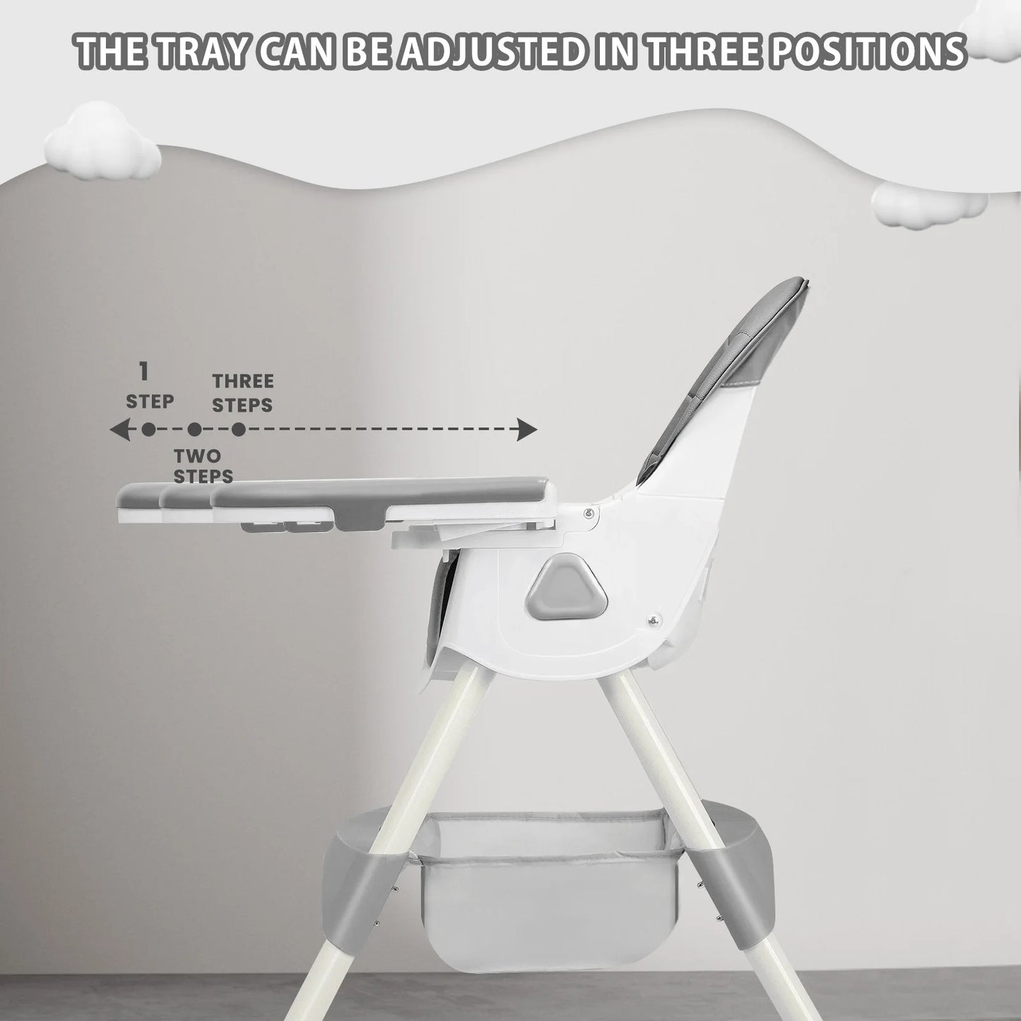PIORLADO Foldable Baby High Chair With Antislip Pad