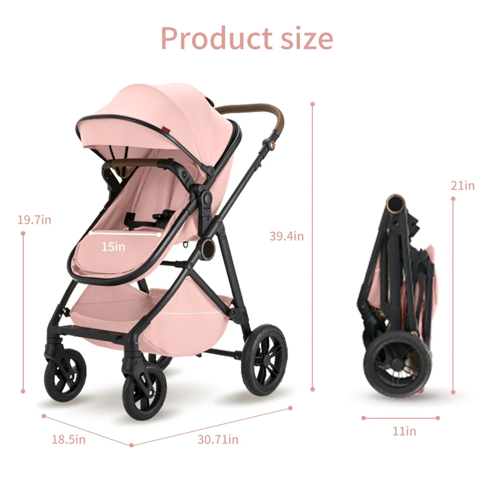 B.childhood 2 In 1 Baby Stroller Pram Foldable Adjustable Canopy